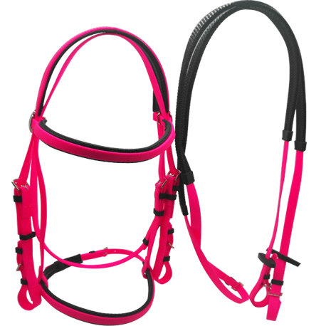 pink horse bridle