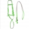 Lime green two nosebands PVC draft horse bridles and tack