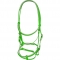 Lime green two nosebands PVC draft horse bridles and tack
