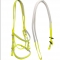 Neon yellow PVC horse racing bridles and reins for sale