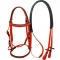 Red horse bridle equipment PVC supply with black soft padding