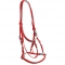 Red horse saddlery bridles with one noseband made from PVC