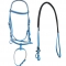 Sky blue PVC horse bridles and reins for sale