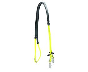 yellow anti-slip rubber grip horse rein made from PVC-nylon